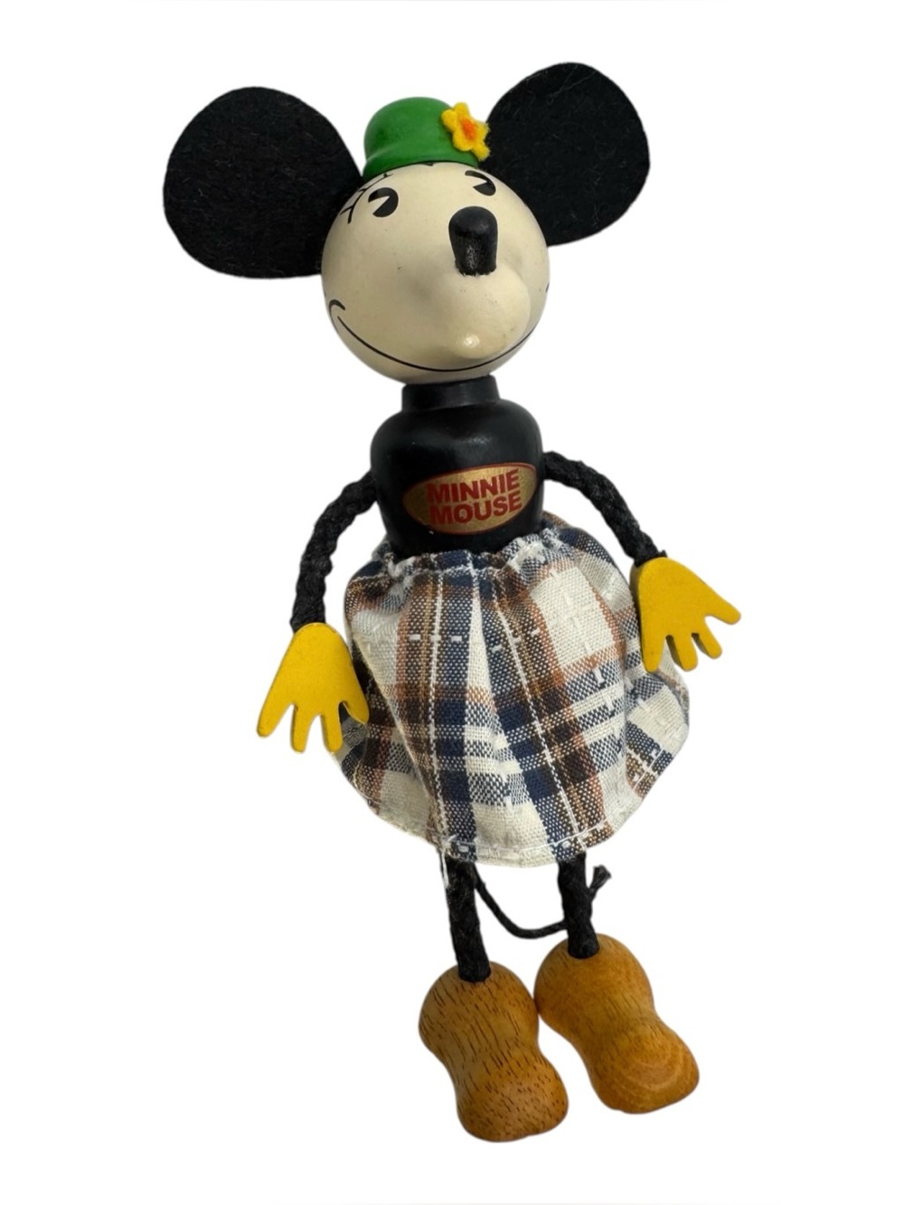 Schylling Minnie Mouse Fun-E-Flex Wooden Jointed Doll Retro Disney Collection
